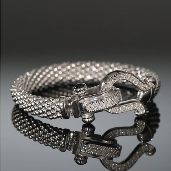 Diamond Horseshoe Clasp Mesh
Bracelet (5/8 ct. t.w.) can be sold as a set🥰 - Picture 1 of 2